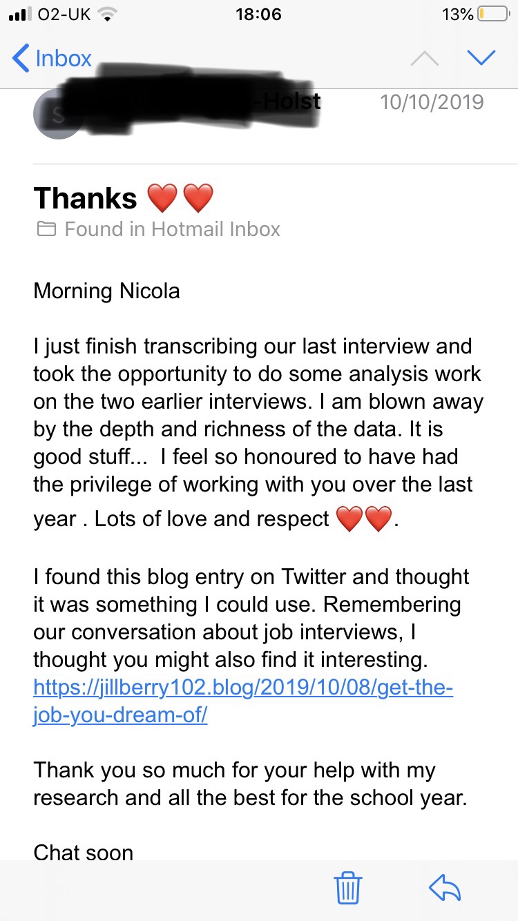 Nicola Mooney message